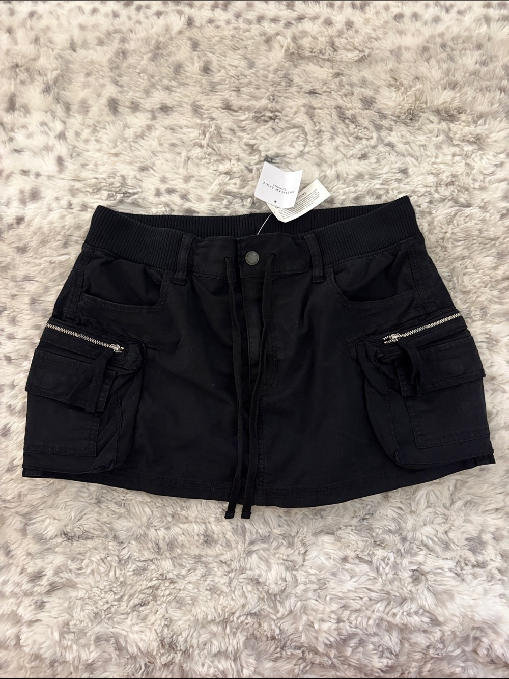American Eagle Black Mini Cargo Skort